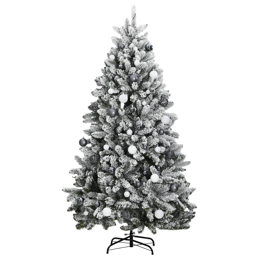 Kunstkerstboom met scharnieren 300 LED's en kerstballen 240 cm