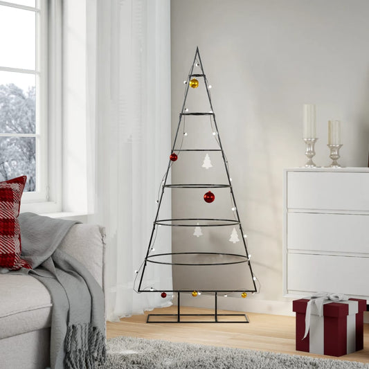 Kerstdecoratie kerstboom 150 cm metaal zwart