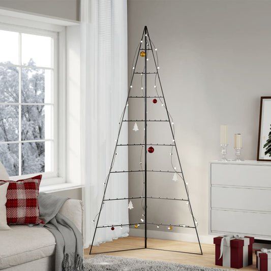 Kerstdecoratie kerstboom 210 cm metaal zwart