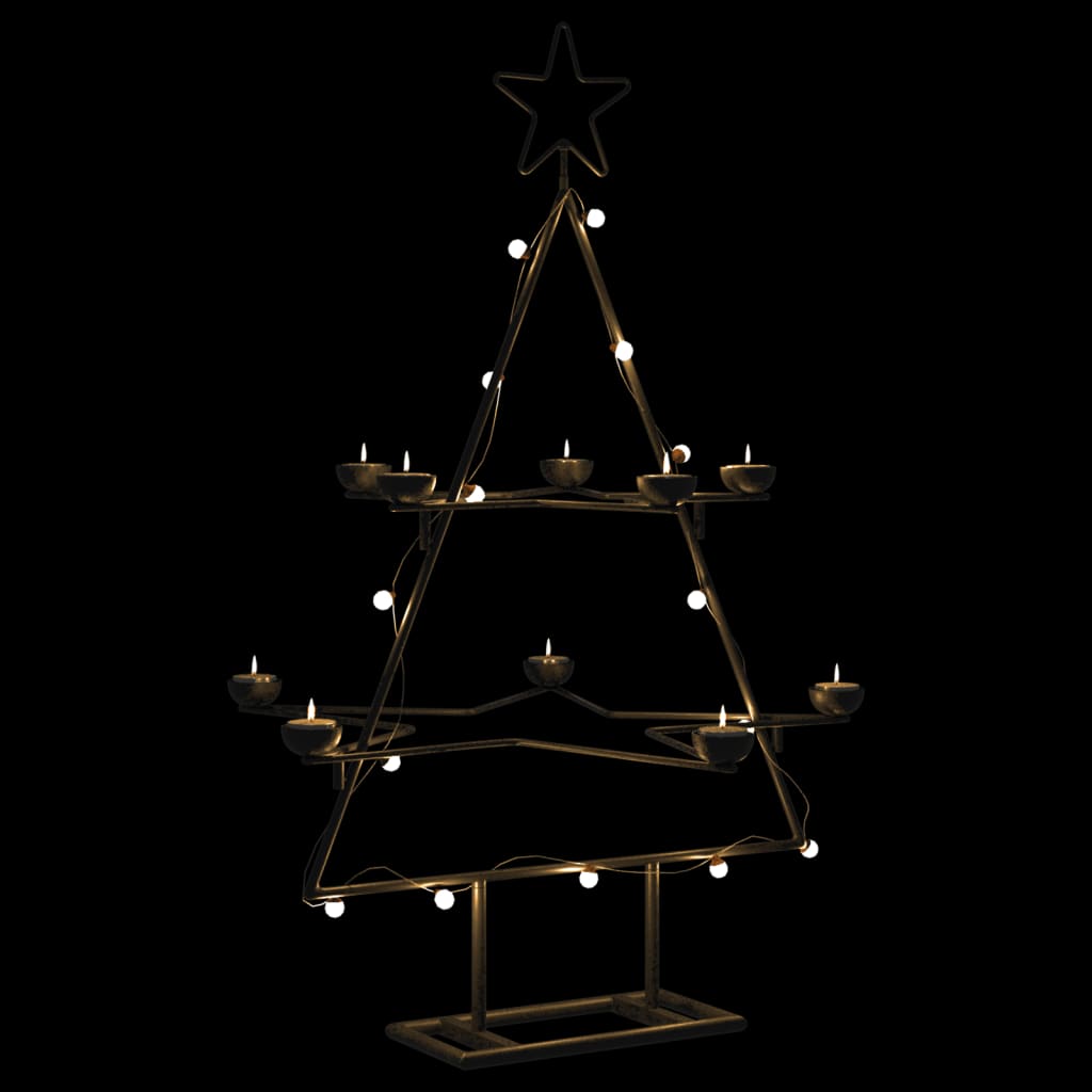 Kerstdecoratie kerstboom 75 cm metaal zwart