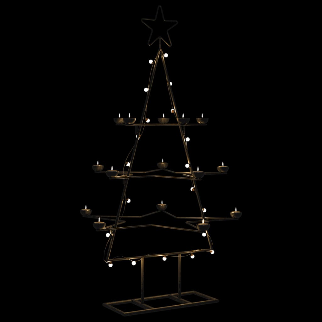 Kerstdecoratie kerstboom 105 cm metaal zwart