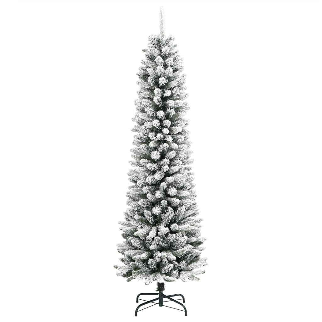 Kunstkerstboom met sneeuw smal 120 cm PVC en PE