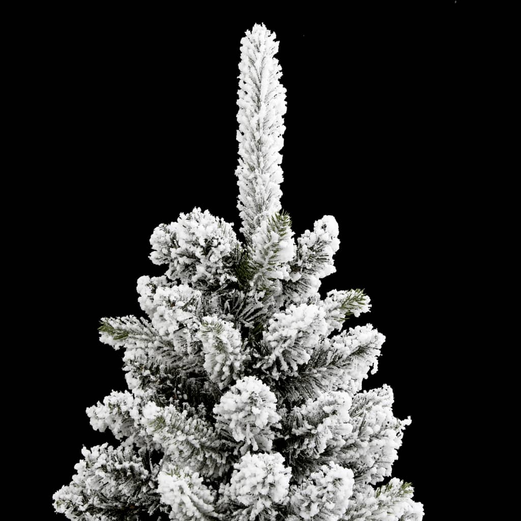 Kunstkerstboom met sneeuw smal 150 cm PVC en PE