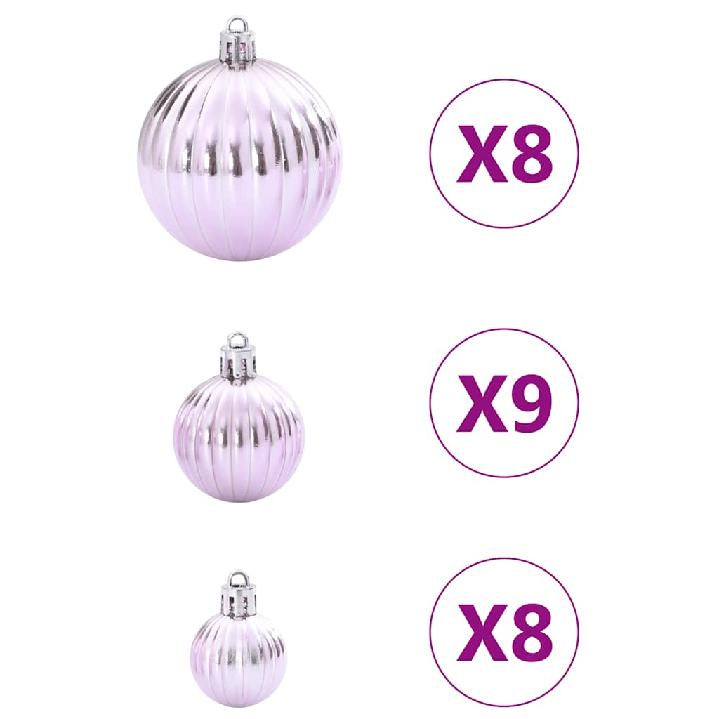 Kerstballen 100 st Ø3/4/6 cm roze