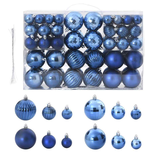 Kerstballen 100 st Ø3/4/6 cm blauw