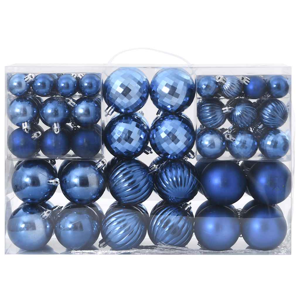 Kerstballen 100 st Ø3/4/6 cm blauw