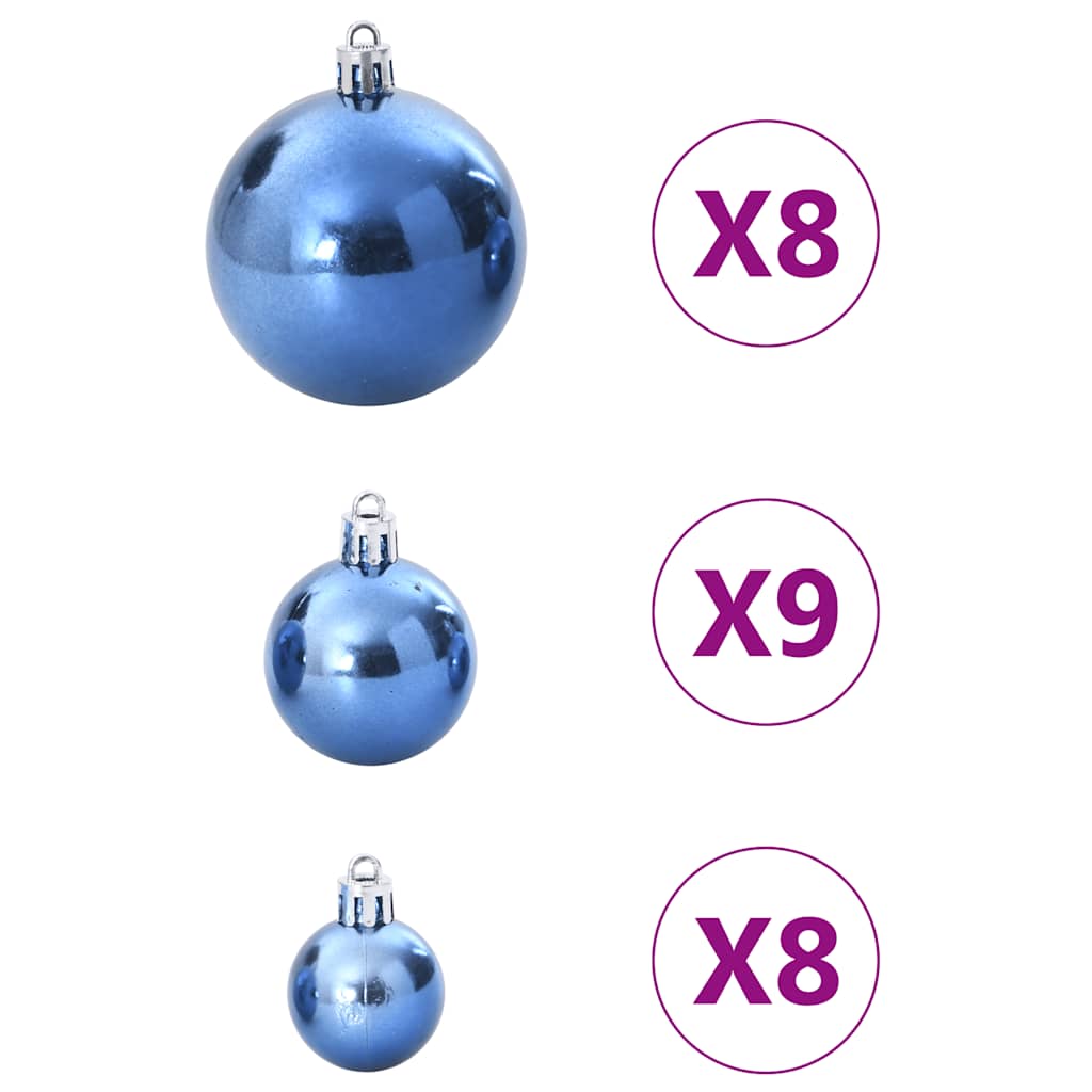 Kerstballen 100 st Ø3/4/6 cm blauw