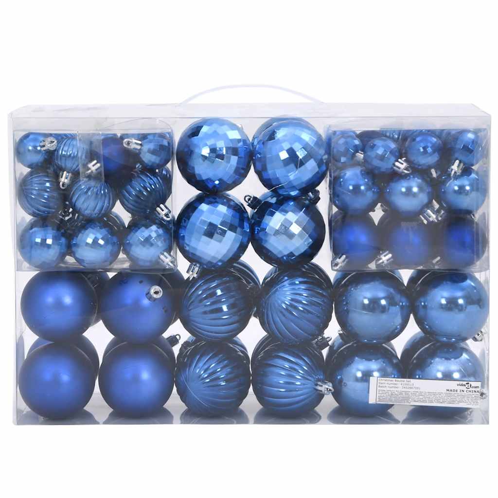 Kerstballen 100 st Ø3/4/6 cm blauw