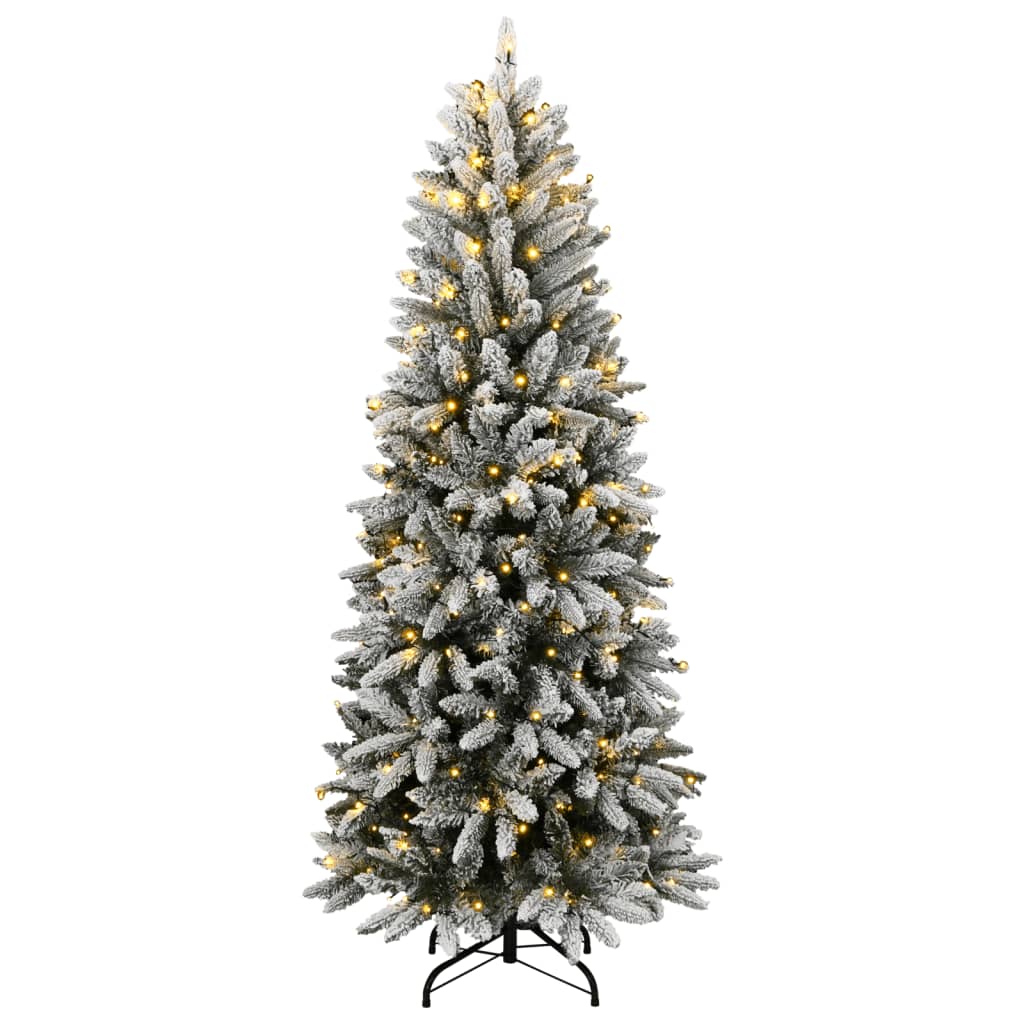 Kunstkerstboom met 150 LED's en sneeuw 120 cm