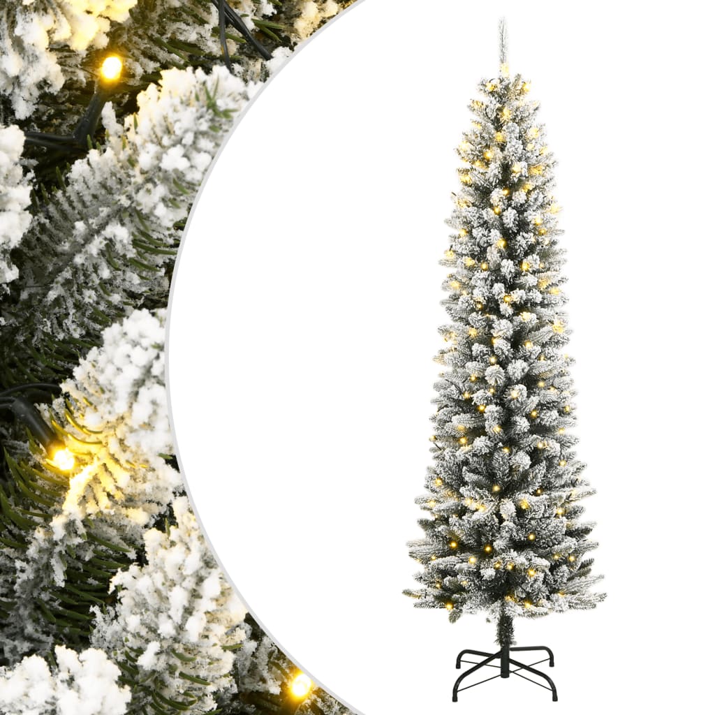 Kunstkerstboom met 150 LED's en sneeuw 120 cm