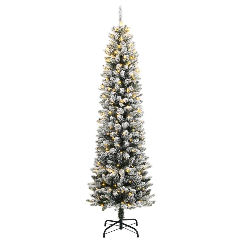 Kunstkerstboom met 150 LED's en sneeuw 120 cm