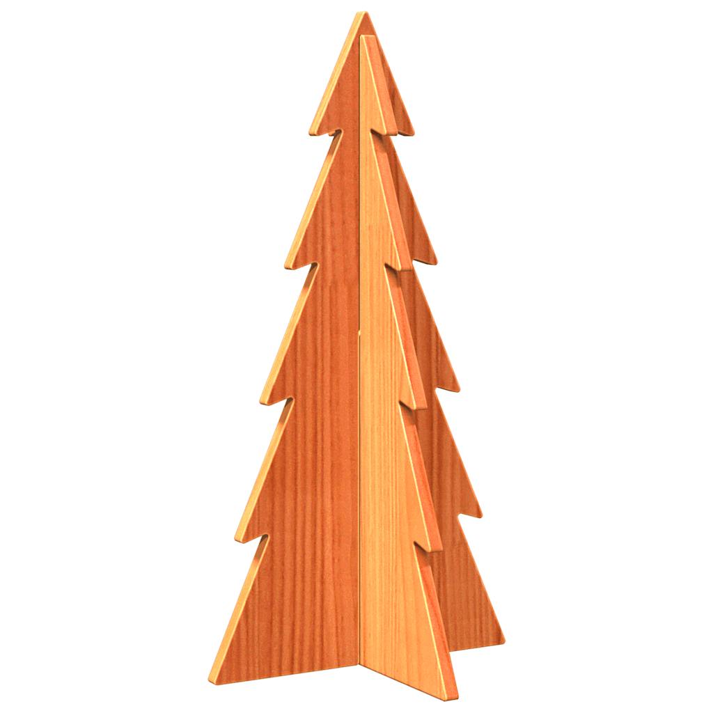 Kerstdecoratie kerstboom 59,5 cm massief grenenhout wasbruin