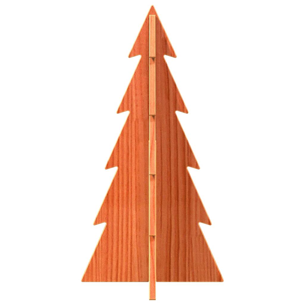 Kerstdecoratie kerstboom 59,5 cm massief grenenhout wasbruin