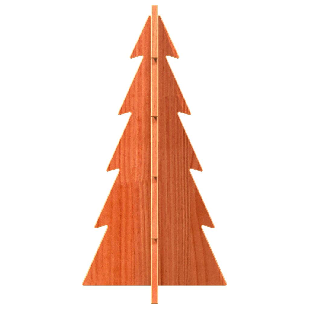 Kerstdecoratie kerstboom 59,5 cm massief grenenhout wasbruin