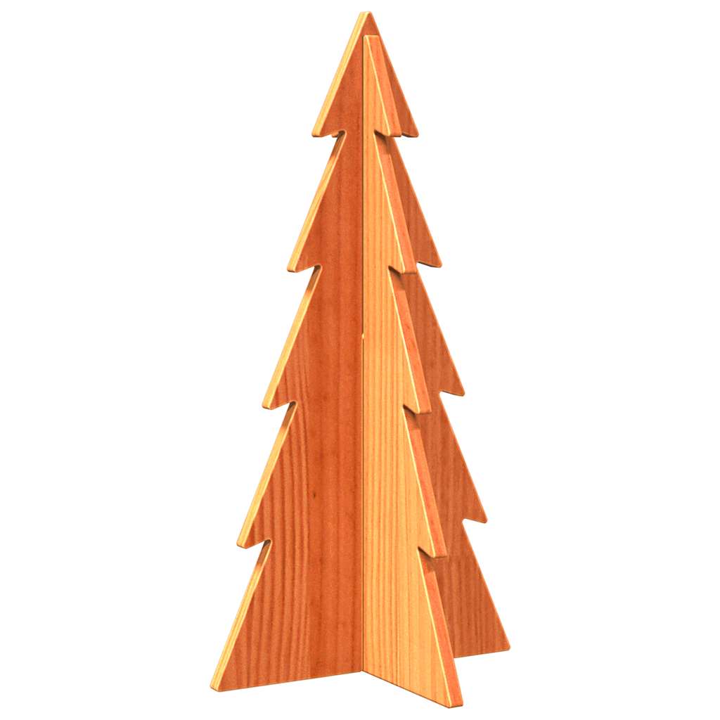 Kerstdecoratie kerstboom 59,5 cm massief grenenhout wasbruin