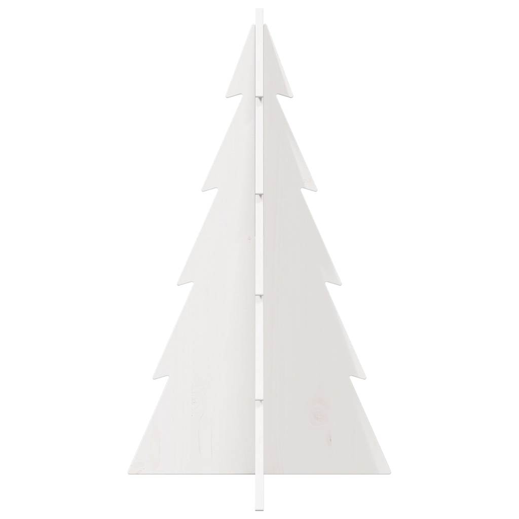 Kerstdecoratie kerstboom 80 cm massief grenenhout wit