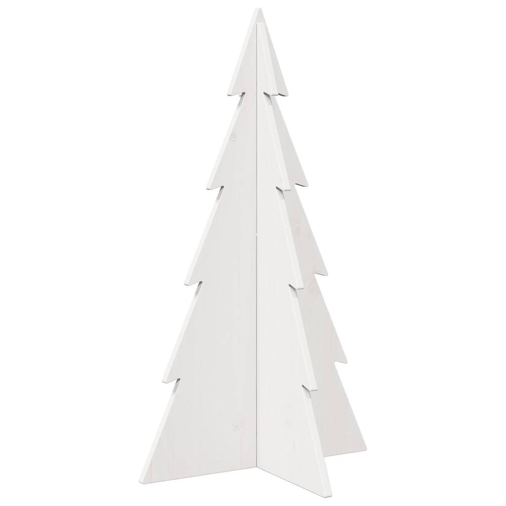 Kerstdecoratie kerstboom 80 cm massief grenenhout wit