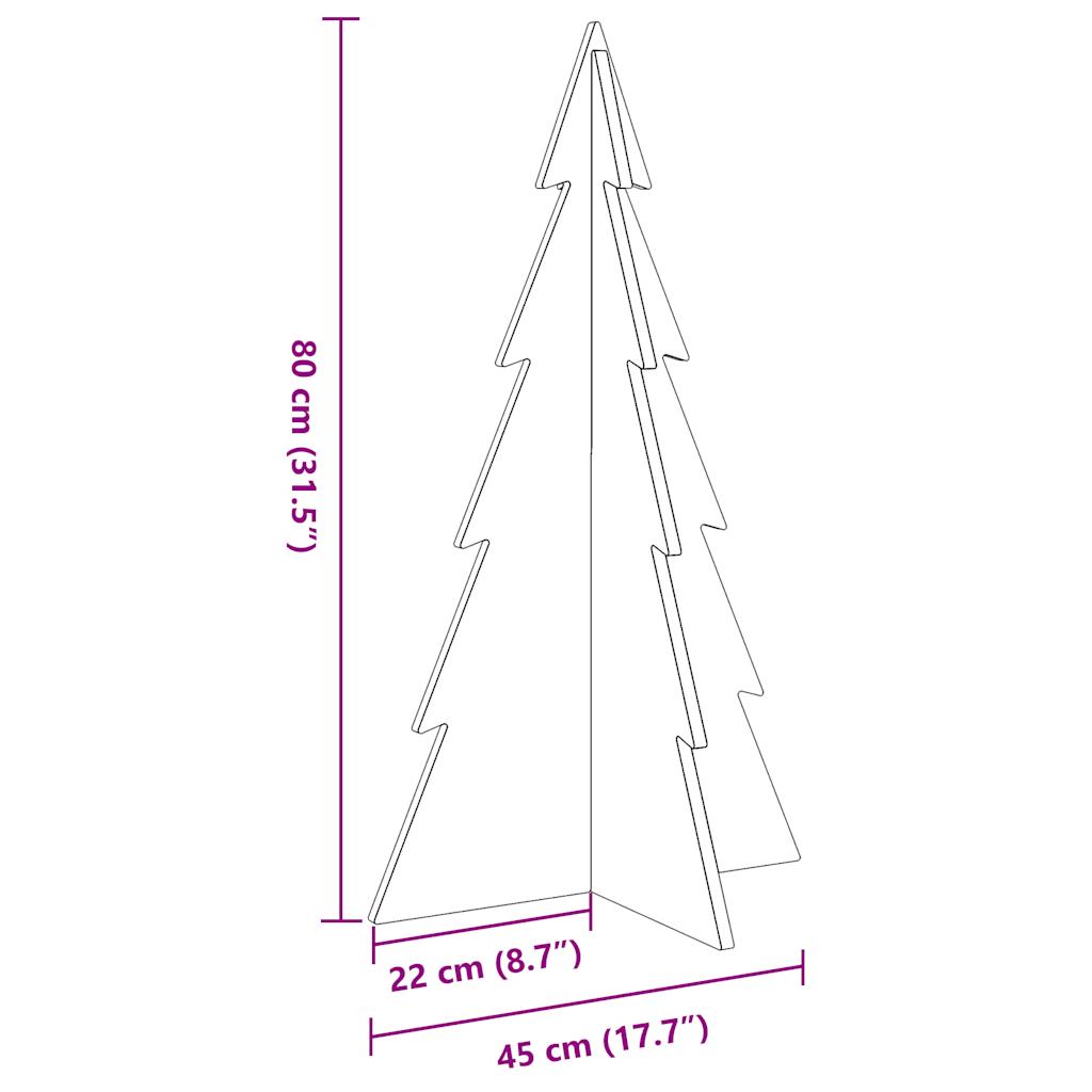 Kerstdecoratie kerstboom 80 cm massief grenenhout wit