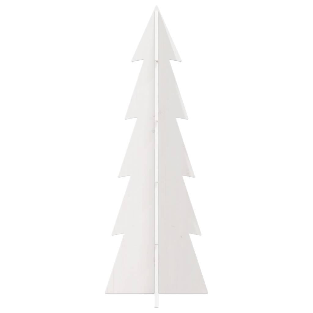 Kerstdecoratie kerstboom 112 cm massief grenenhout wit