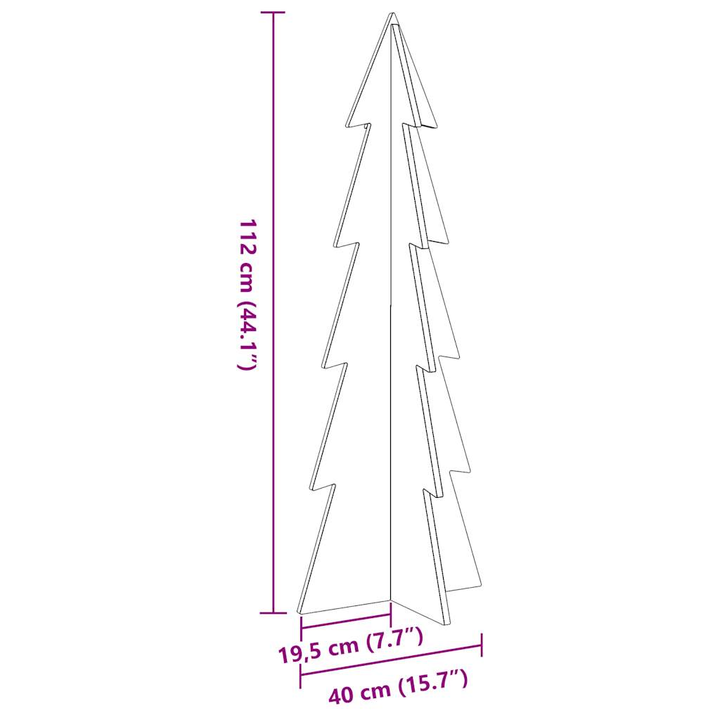 Kerstdecoratie kerstboom 112 cm massief grenenhout wasbruin