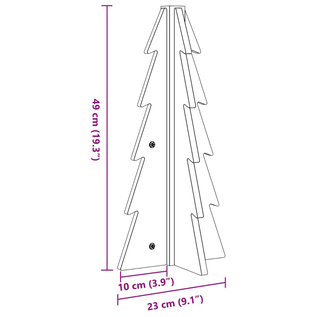 Kerstdecoratie kerstboom 49 cm massief grenenhout