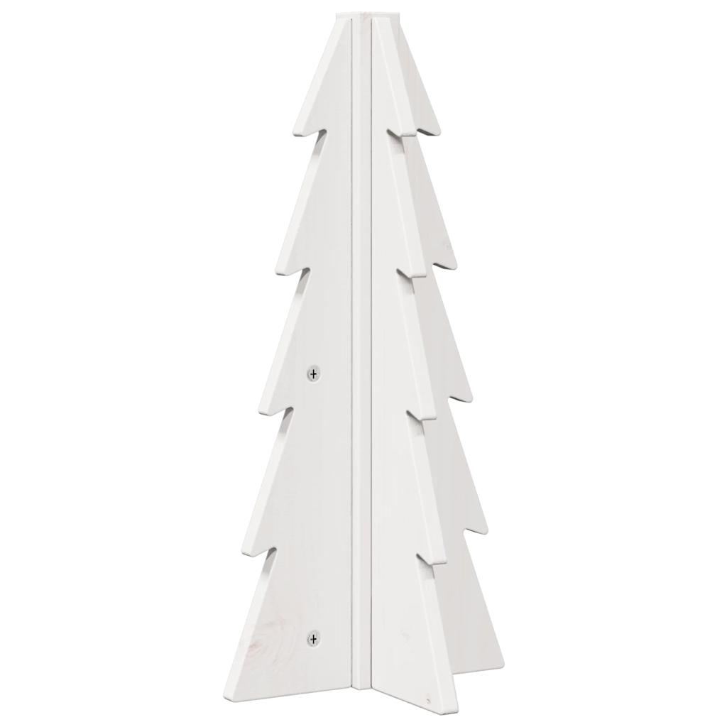 Kerstdecoratie kerstboom 49 cm massief grenenhout wit