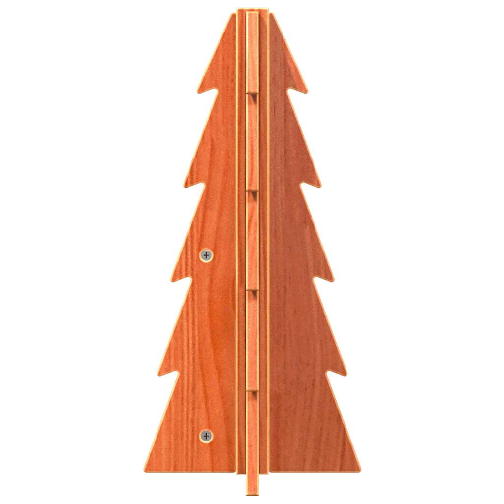 Kerstdecoratie kerstboom 49 cm massief grenenhout wasbruin