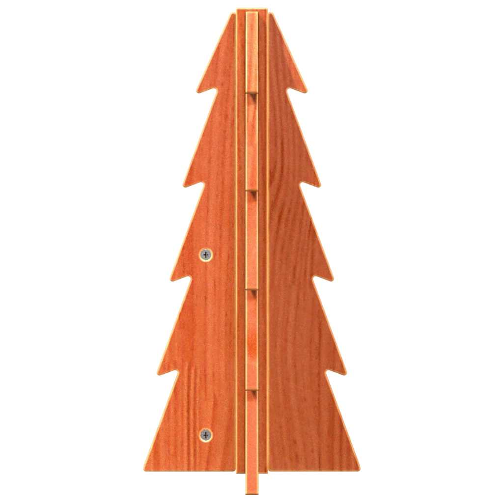 Kerstdecoratie kerstboom 49 cm massief grenenhout wasbruin