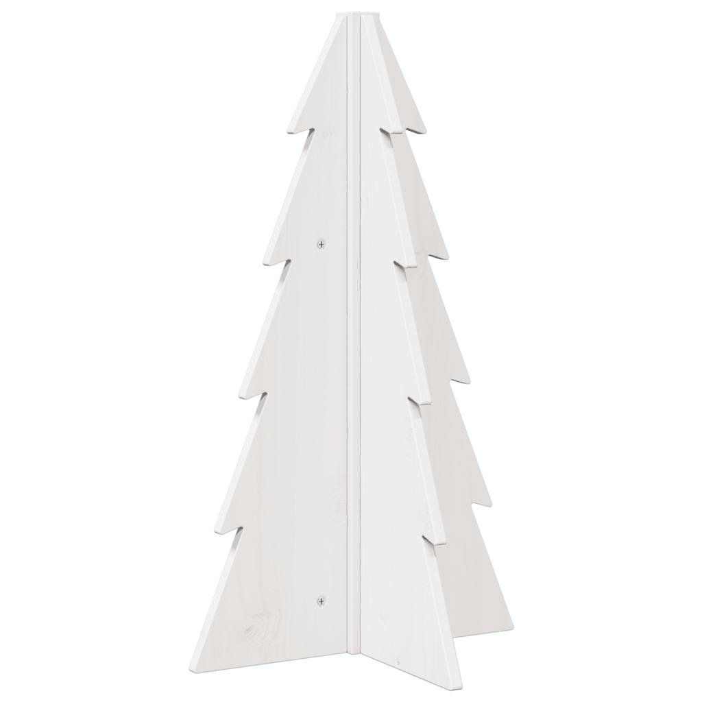 Kerstdecoratie kerstboom 69,5 cm massief grenenhout wit