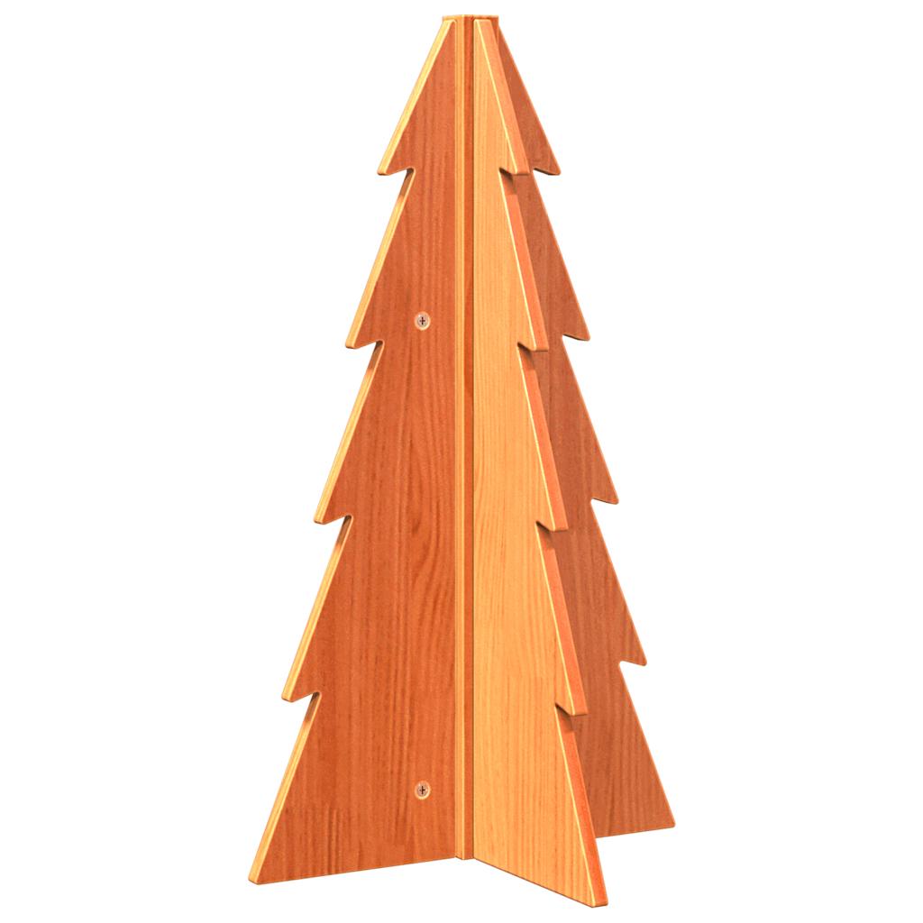 Kerstdecoratie kerstboom 69,5 cm massief grenenhout wasbruin