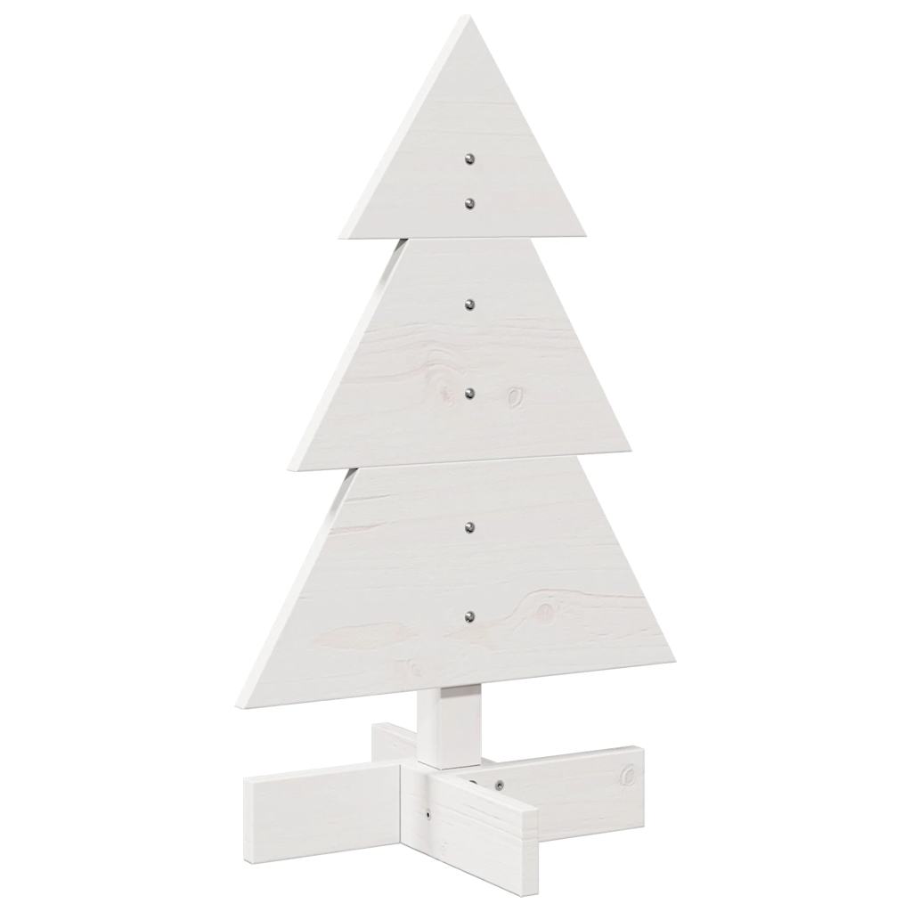 Kerstdecoratie kerstboom 60 cm massief grenenhout wit