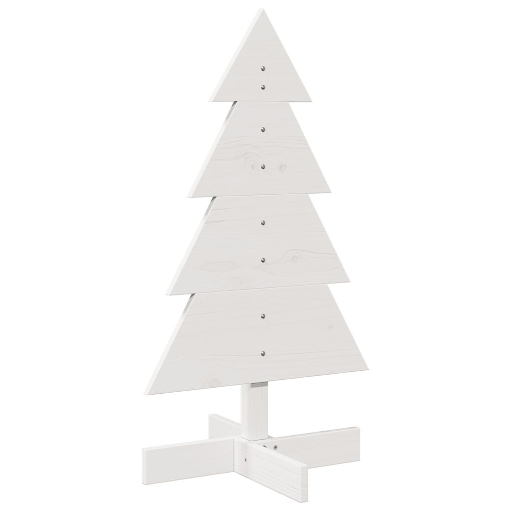 Kerstdecoratie kerstboom 80 cm massief grenenhout wit