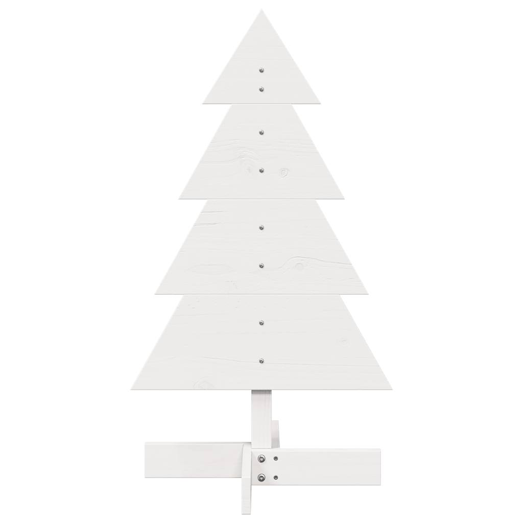 Kerstdecoratie kerstboom 80 cm massief grenenhout wit