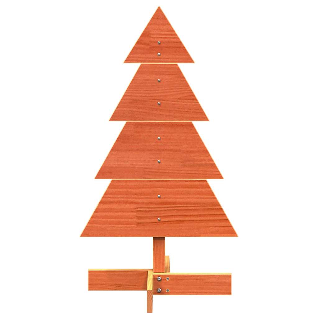 Kerstdecoratie kerstboom 80 cm massief grenenhout wasbruin