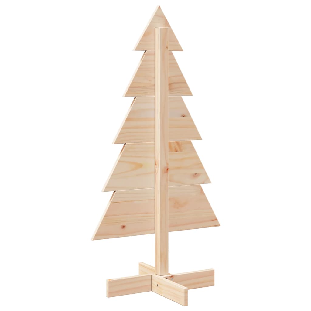 Kerstdecoratie kerstboom 100 cm massief grenenhout