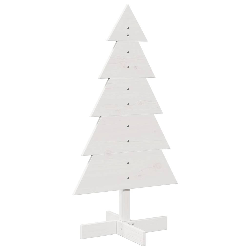 Kerstdecoratie kerstboom 100 cm massief grenenhout wit