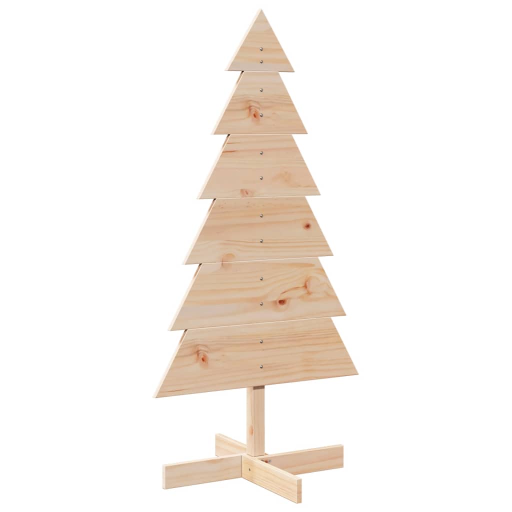 Kerstdecoratie kerstboom 120 cm massief grenenhout