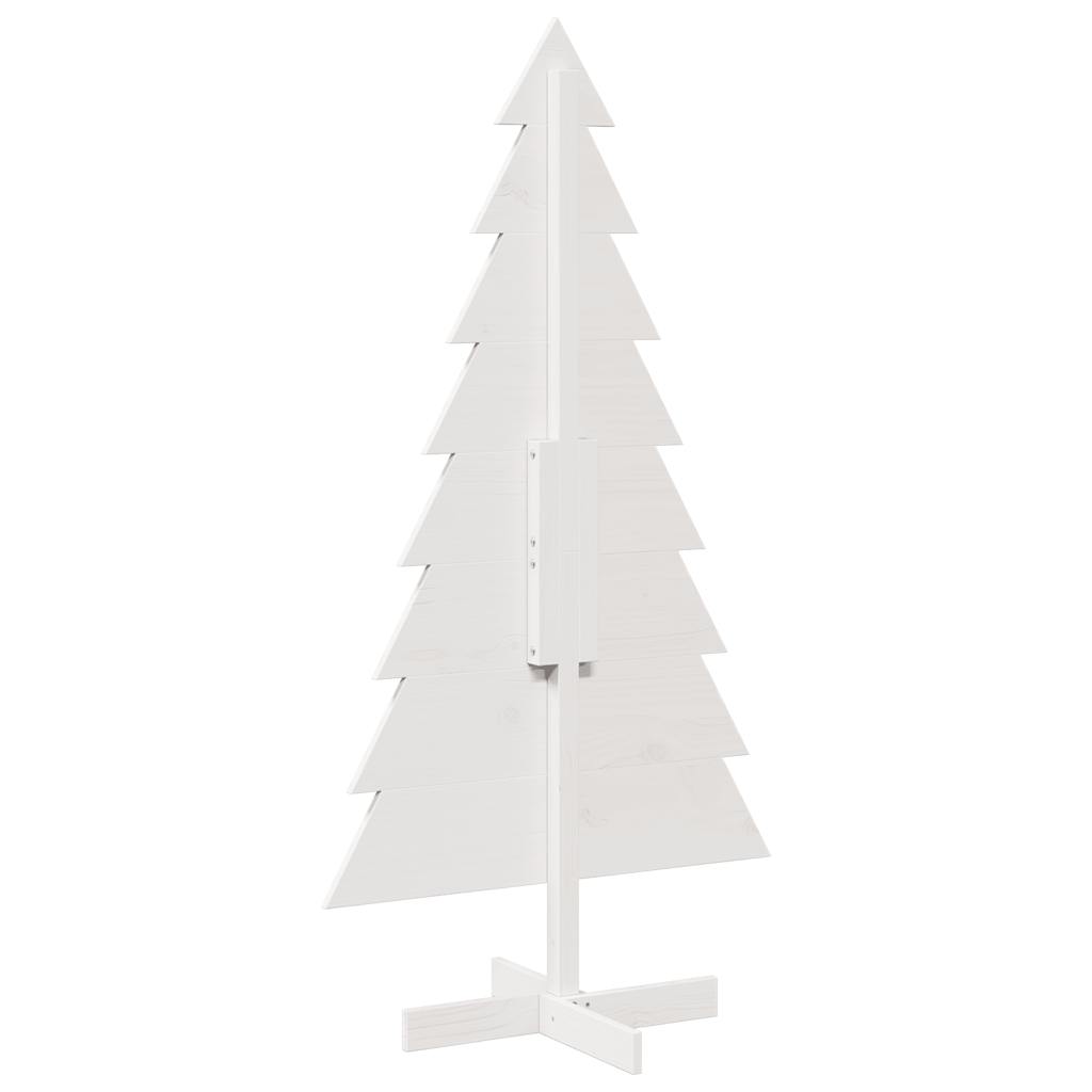 Kerstdecoratie kerstboom 150 cm massief grenenhout wit