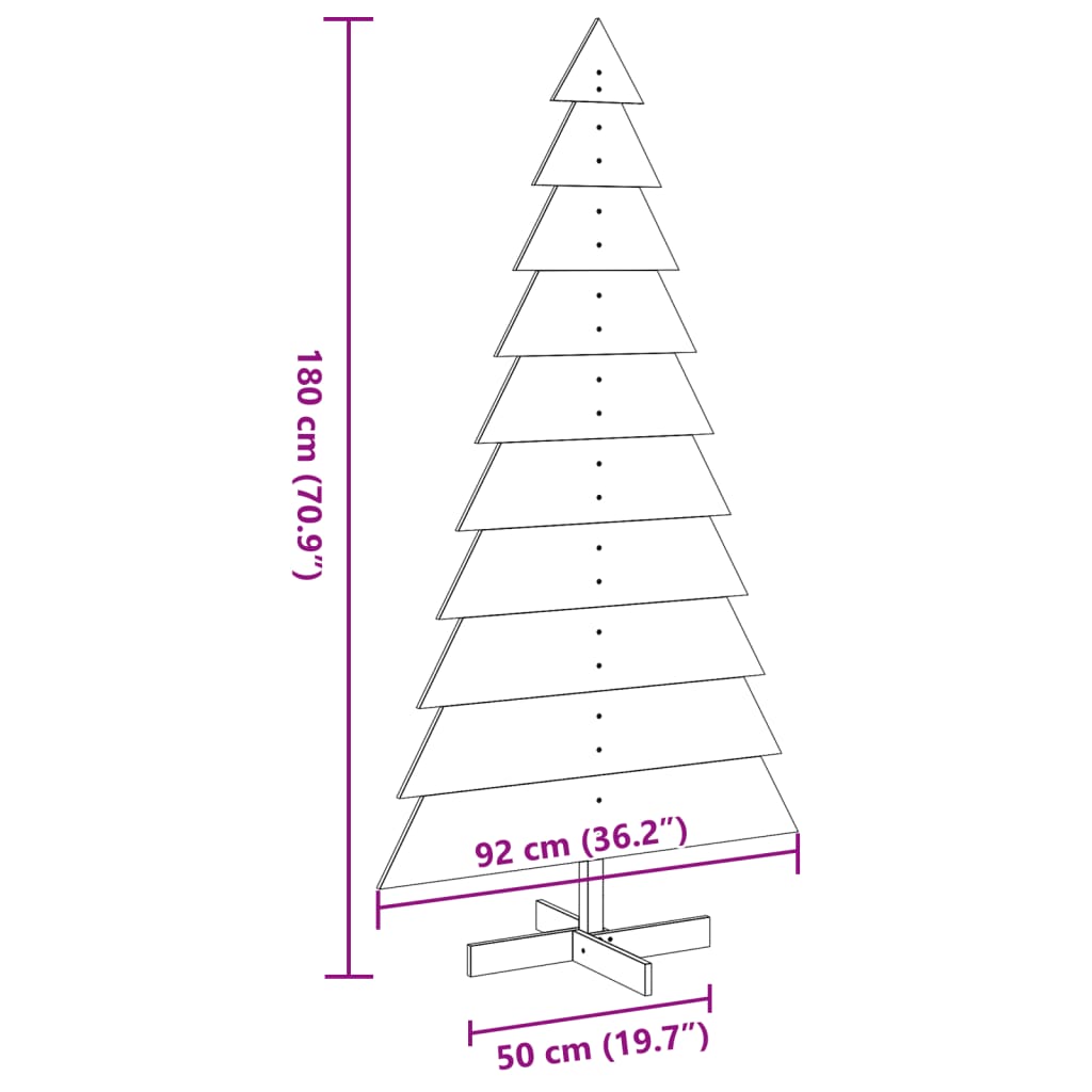 Kerstdecoratie kerstboom 180 cm massief grenenhout