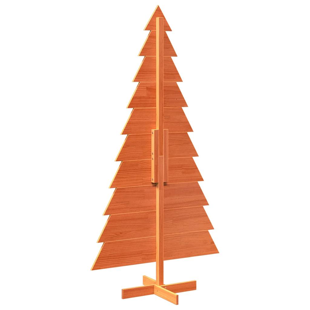 Kerstdecoratie kerstboom 180 cm massief grenenhout wasbruin