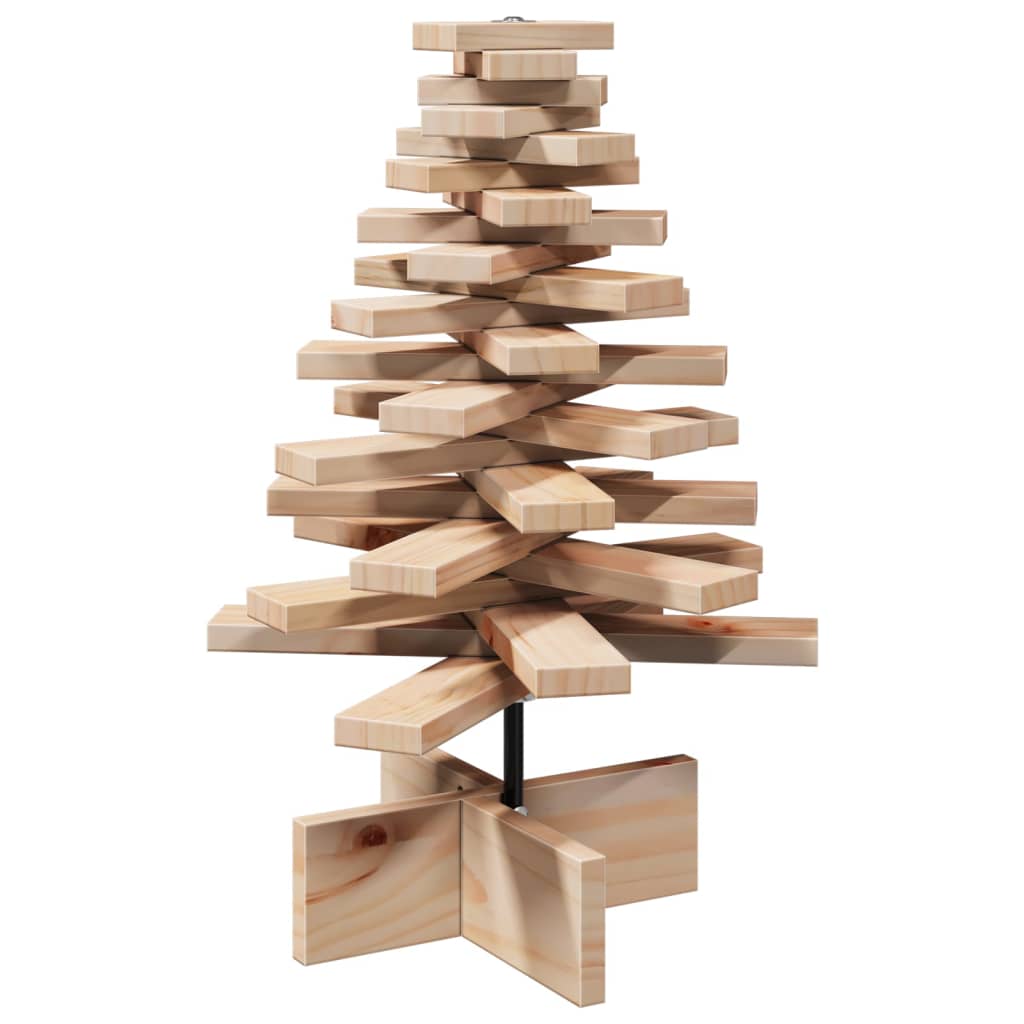 Kerstdecoratie kerstboom 60 cm massief grenenhout