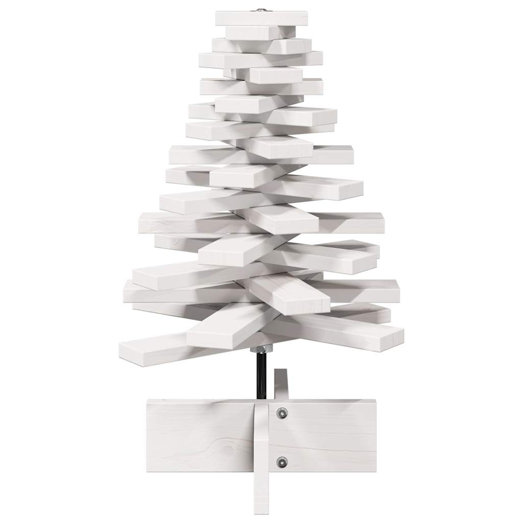 Kerstdecoratie kerstboom 60 cm massief grenenhout wit