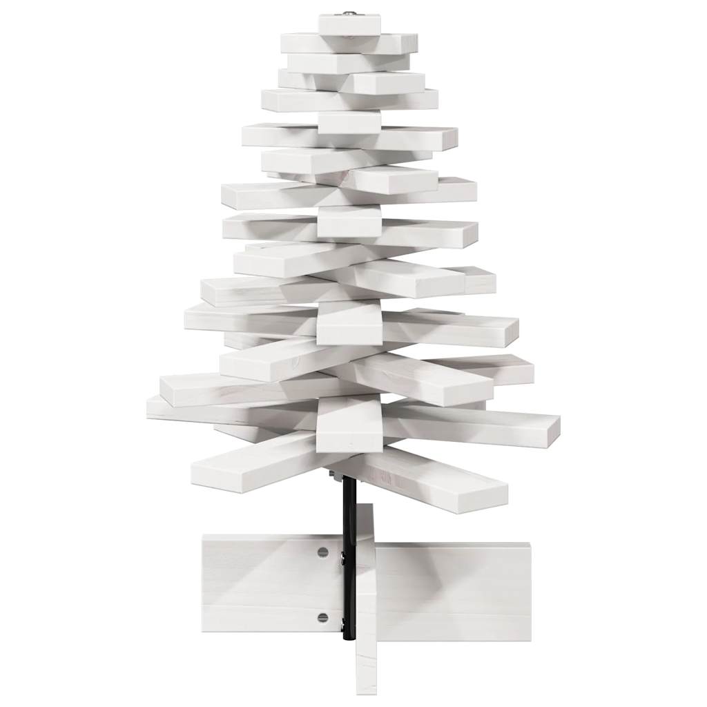 Kerstdecoratie kerstboom 60 cm massief grenenhout wit