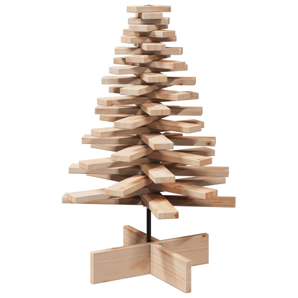 Kerstdecoratie kerstboom 80 cm massief grenenhout