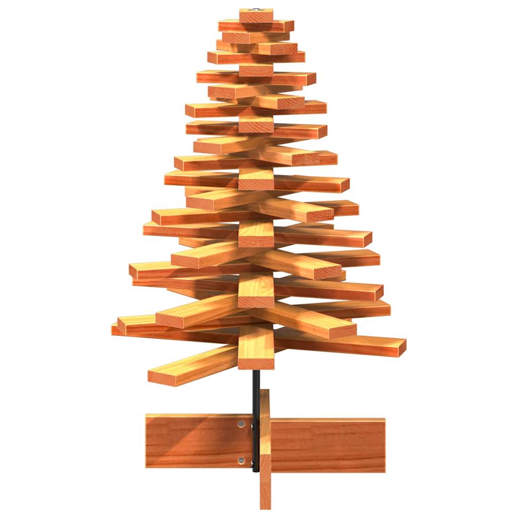 Kerstdecoratie kerstboom 80 cm massief grenenhout wasbruin