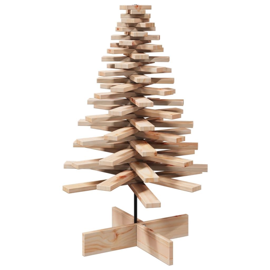 Kerstdecoratie kerstboom 100 cm massief grenenhout