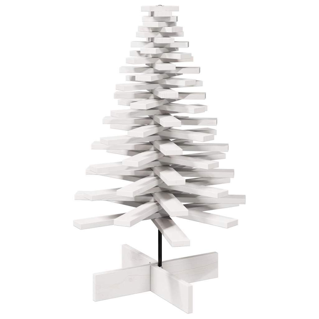 Kerstdecoratie kerstboom 100 cm massief grenenhout wit