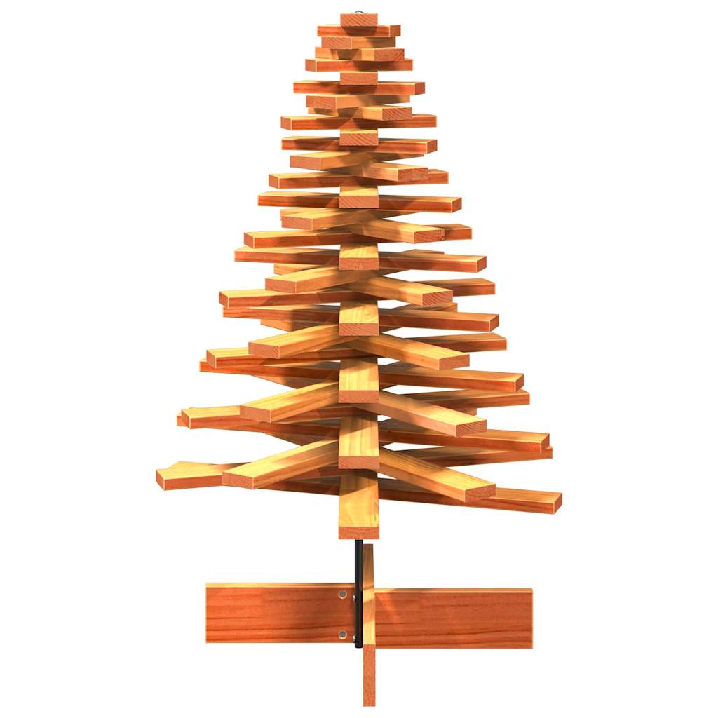 Kerstdecoratie kerstboom 100 cm massief grenenhout wasbruin