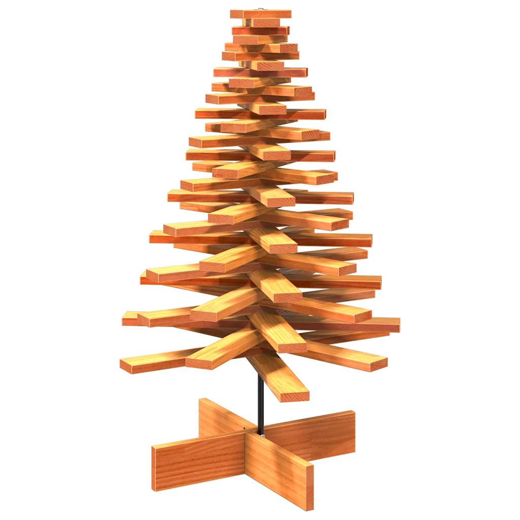 Kerstdecoratie kerstboom 100 cm massief grenenhout wasbruin