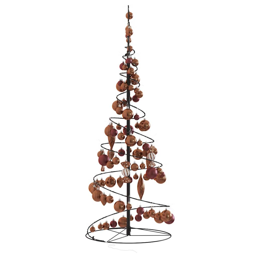 Kerstboom lichtkegel met kerstballen 80 LED's warmwitte 120 cm